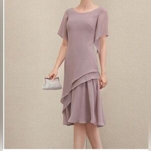 NWT JJ’s House A-Line Scoop Neck Knee Length Chiffon Mother of Bride Dress 14